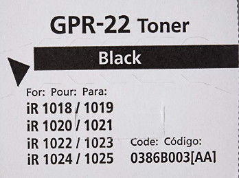 ผงหมึกเครื่องพิมพ์ Canon Imagerunner 1023 / 1023IF สีดำ GPR22