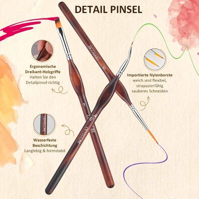 ชุดพู่กันทาสีละเอียด Top Modellbau สำหรับสีอะคริลิคและสีน้ำมัน