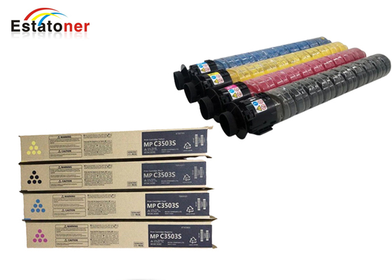 ชุดผงหมึกสี CMYK สำหรับเครื่องพิมพ์มัลติฟังก์ชัน Ricoh MPC3503, ผงหมึกที่เข้ากันได้สำหรับ MP C6003